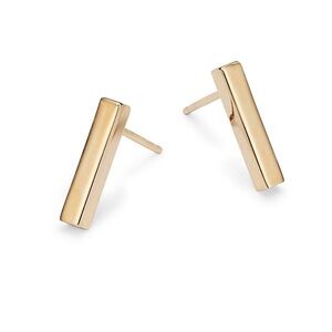 🎸MOON & MEADOW🎸🔥NWT🔥Bar Stud Earrings in 14K Gold-Bloomingdale’s Exclusive